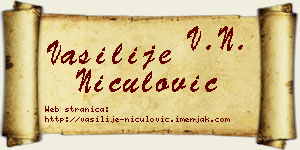 Vasilije Niculović vizit kartica